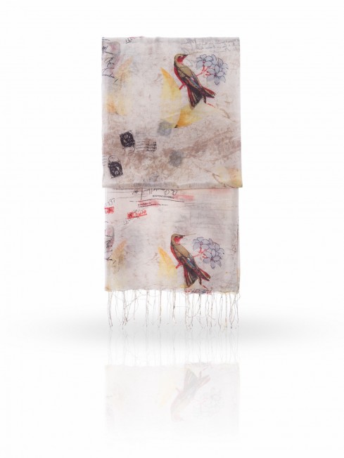 Палантин Женский S-VINTAGE.BIRD/WHITE